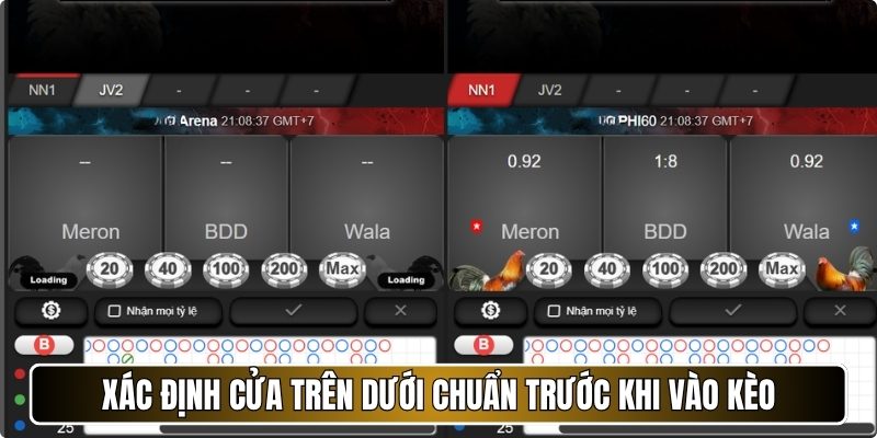 Xác định cửa trên dưới chuẩn trước khi vào kèo